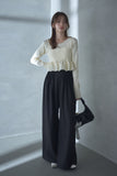 ピンタックワイドパンツ　BLACK