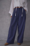 カルゼ　タックパンツ　NAVY