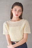 リボンヤーンサマーニットトップス　YELLOW