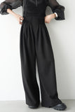 ピンタックワイドパンツ　BLACK