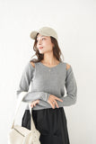 リサイクルオープンショルダーTOPS　GRAY