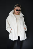シャギースタンドカラーコート　IVORY