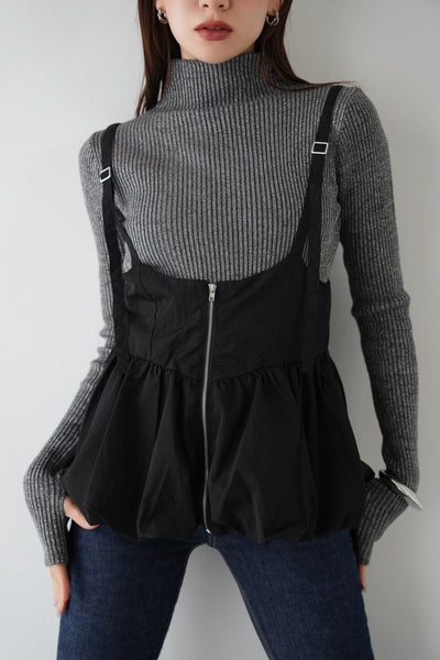 【大人気！再入荷！】タフタバルーンビスチェ　BLACK
