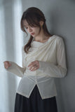 シアーベロアカシュクールトップス　IVORY
