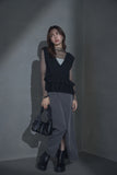 ドットTRツイルストレートスカート　GRAY