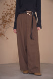 カルゼ　タックパンツ　BROWN
