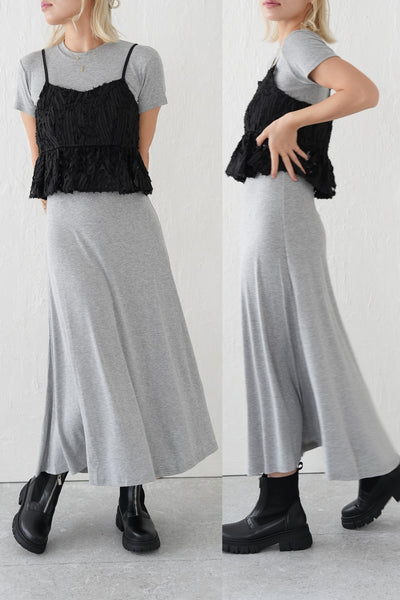 ハーフスリーブカットワンピース Gray