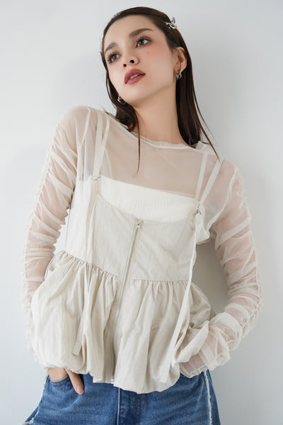 【大人気！再入荷！】タフタバルーンビスチェ　ECRU