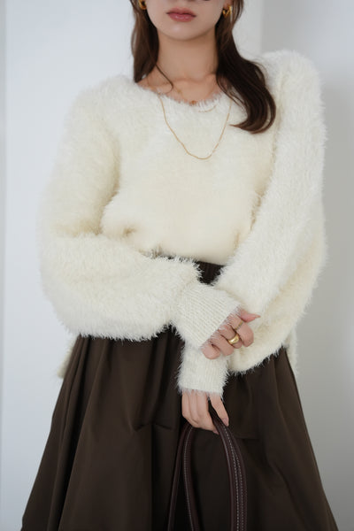フェザーニットトップス　IVORY