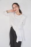 フリルロングTシャツ　オフホワイト