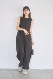ウェストドロストサロペット　BLACK