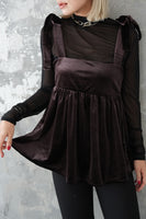 パワーメッシュボトルネックトップス　BLACK