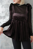 パワーメッシュボトルネックトップス　BLACK