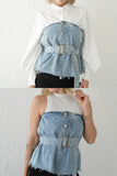 DENIM ビスチェ　ライトブルー