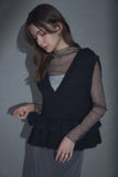 ２WAYモヘアフリルベスト　BLACK