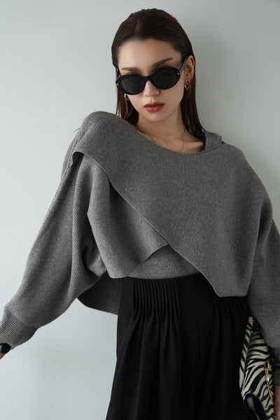 【2点SET】レイヤードニットセット　GRAY