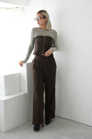 ベアビスチェ×パンツセットアップ BROWN