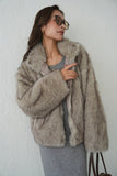 フェイクファーコート　BEIGE
