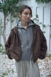 スエードレイヤードブルゾン　BROWN
