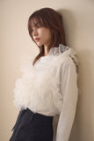 2wayチュールロングTシャツ　IVORY
