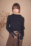 BASICハイネックリブニット　BLACK