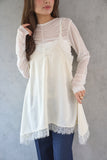 マットサテンレースキャミソール　IVORY