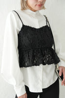ラインレースビスチェキャミ　BLACK