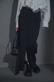 ドットTRツイルストレートスカート　BLACK
