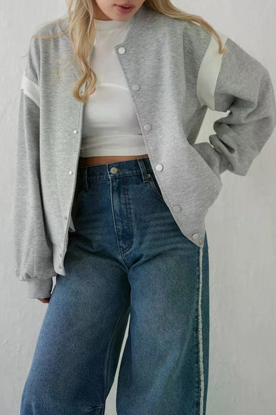 ラインポンチブルゾン　GRAY