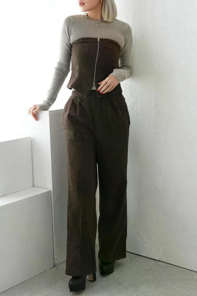 ベアビスチェ×パンツセットアップ BROWN