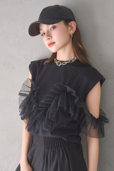 3wayフリルノースリトップス BLACK – ODORATA official