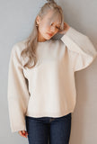 12G編地切り替えニットプルオーバー Ivory