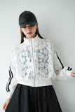 レース袖ラインブルゾン　WHITE