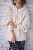 ブークレーキーネックフードトップス　IVORY