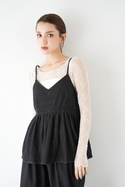 デニムキャミソール　BLACK