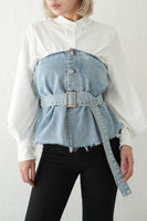 DENIM ビスチェ　ライトブルー