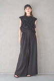 ピンタックワイドパンツ　BLACK