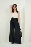 ピンタックワイドパンツ　NAVY