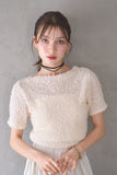 リボンヤーンサマーニットトップス　IVORY