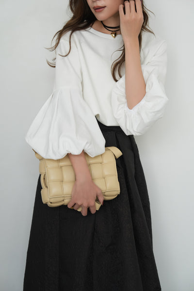 袖バルーンドッキングトップス　オフホワイト