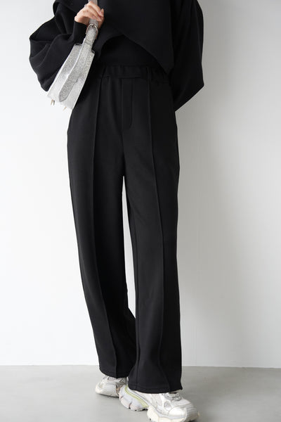 センタープレスパンツ　BLACK