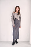 フロントZIPニットスカート Charcoalgrey