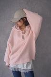 ブークレーキーネックフードトップス　PINK