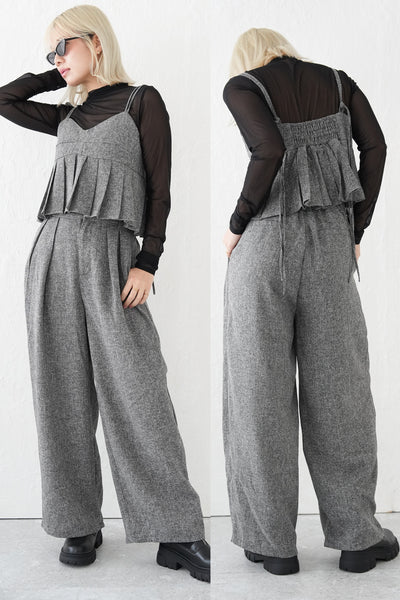 サマーツイードタックパンツ　GRAY