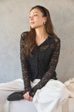 ストレッチレースシャツ　BLACK