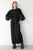 フロントZIPニットスカート Black