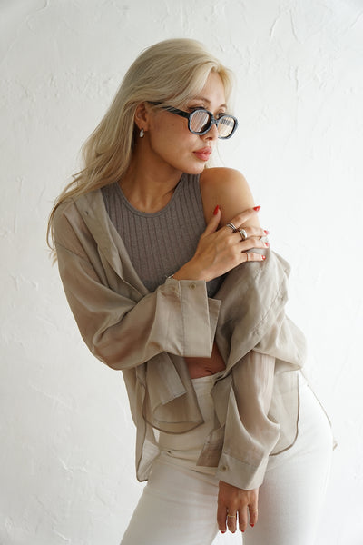 シアーオーバーシャツ Khaki