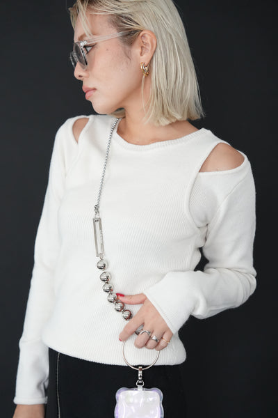 リサイクルオープンショルダーTOPS　IVORY