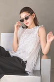 ノースリフェザートップス　OFF WHITE