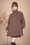 スタンドカラーケープコート　BROWN